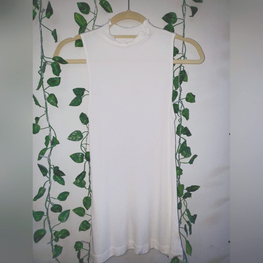 Loft small high neck white tank top